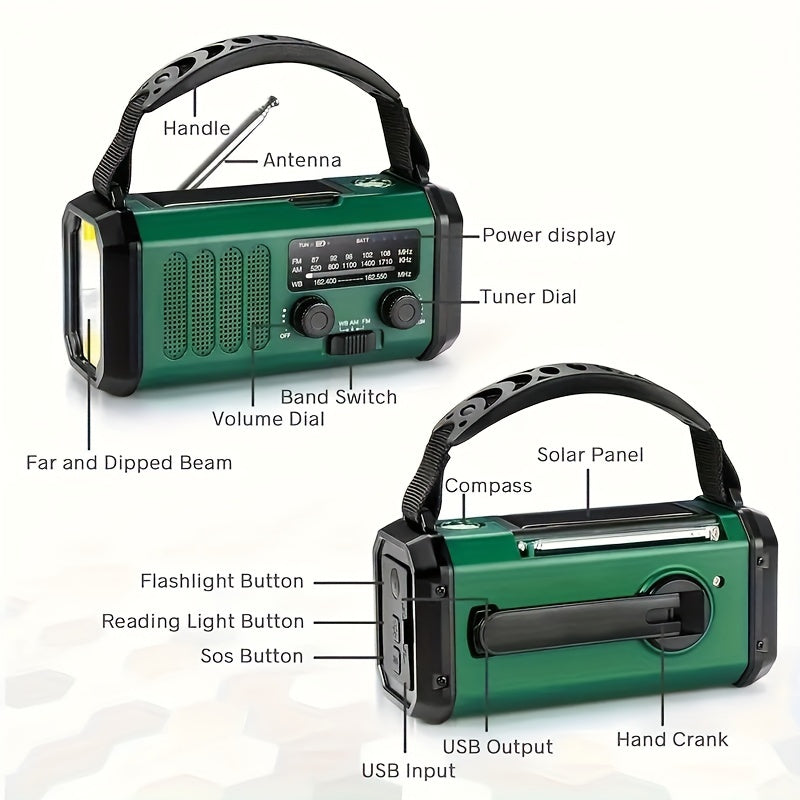 Multifunctionele Noodradio met Zaklamp, Powerbank en Dynamo