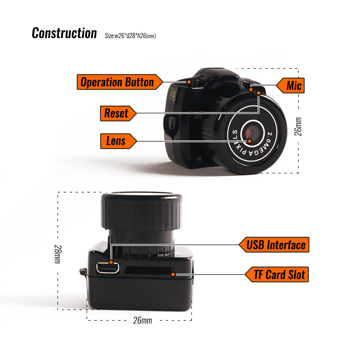 Digitale Mini HD Camera – Compact & Oplaadbaar