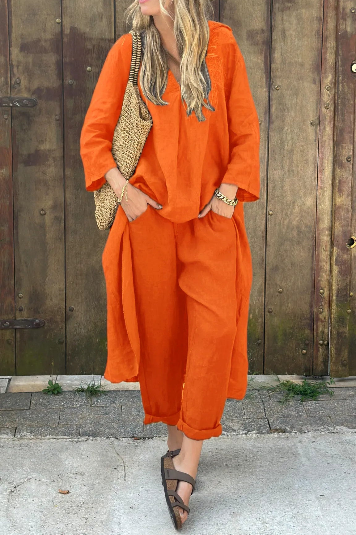 Zomerse Dames Set met Tuniek en Cropped Broek