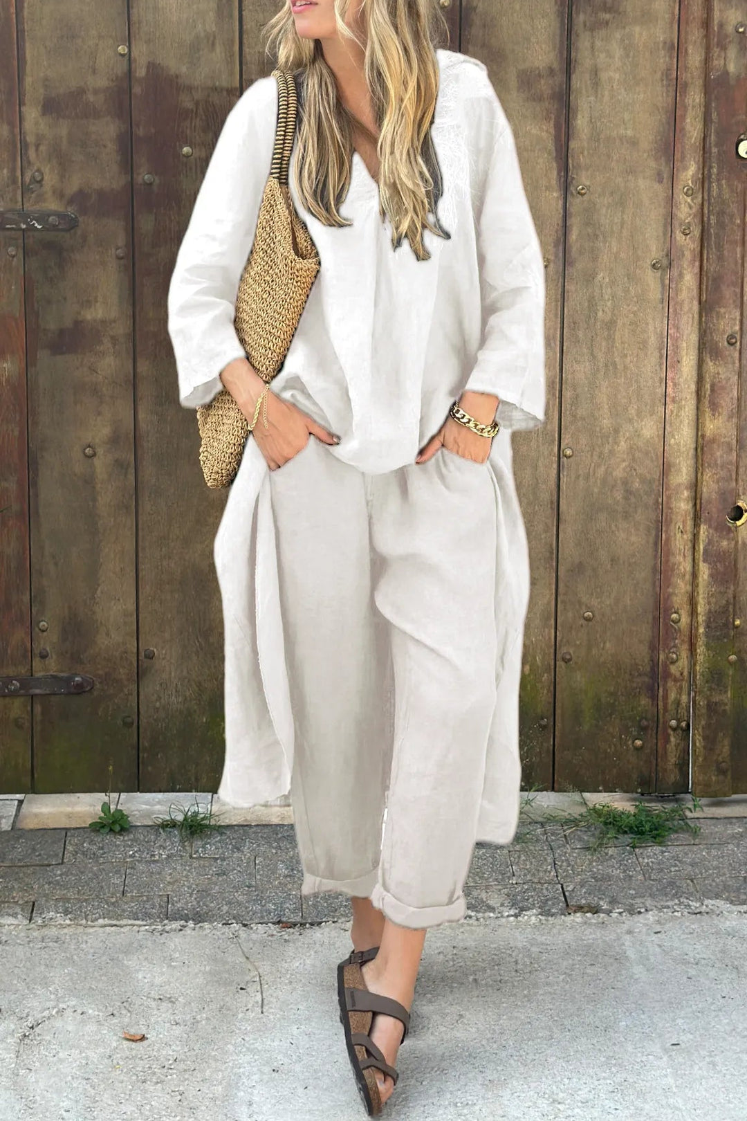 Zomerse Dames Set met Tuniek en Cropped Broek