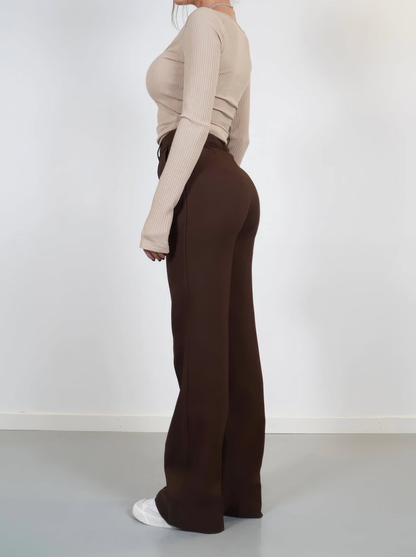 Dames High-Waist Pantalon met Rechte Pijpen – Elegant & Comfortabel