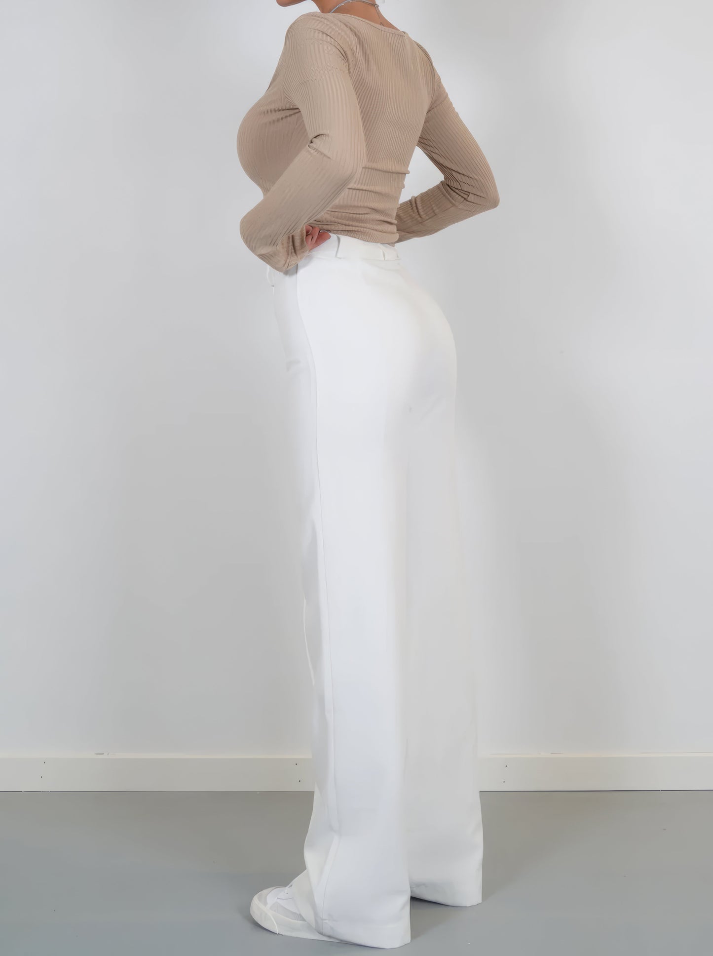 Dames High-Waist Pantalon met Rechte Pijpen – Elegant & Comfortabel