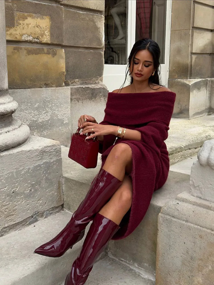 Gebreide Maxi Zomerjurk Dames – Eén Schouder & Elegante Pasvorm