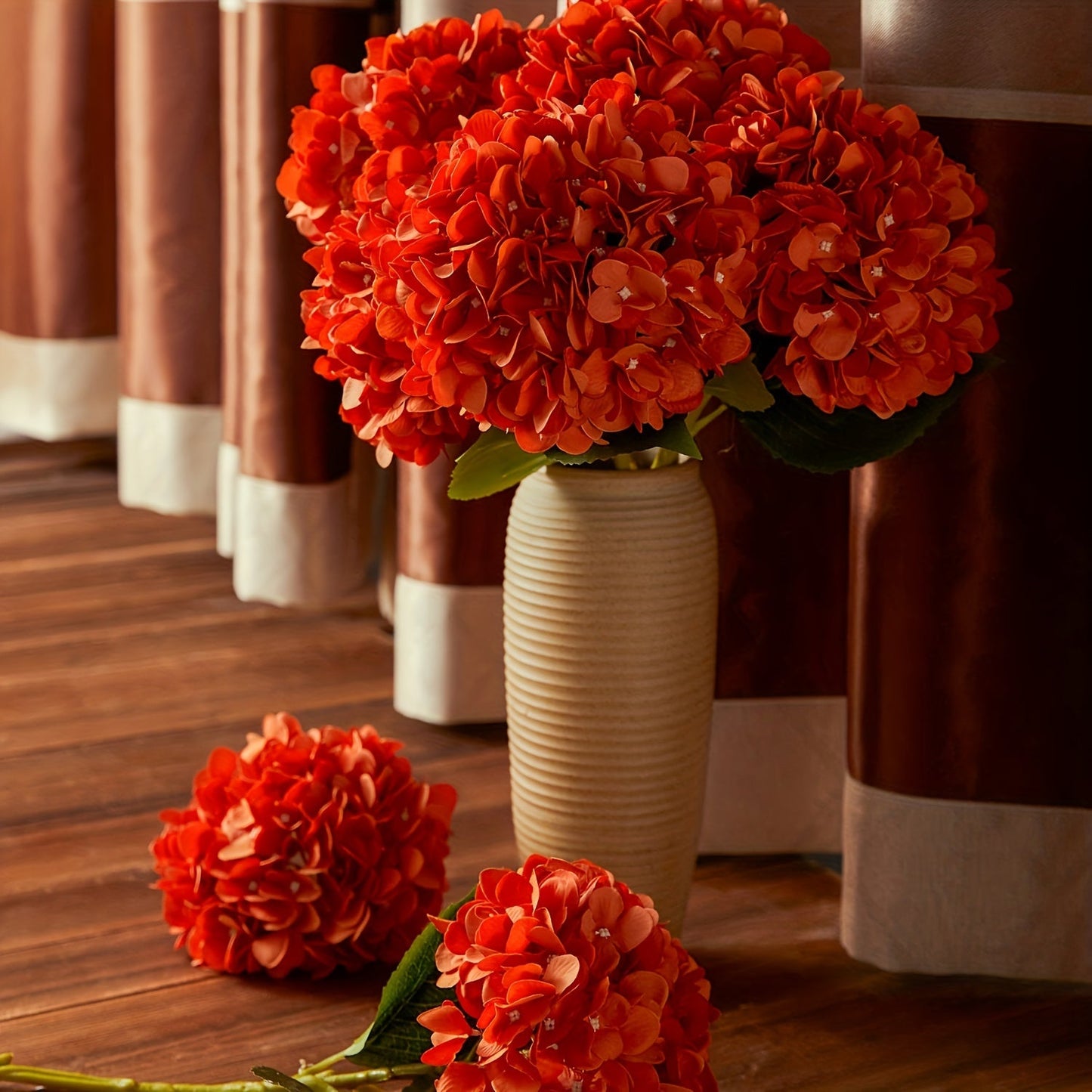 Herfsthortensia Set van 5 – Levendige Kunstbloemen 50 cm