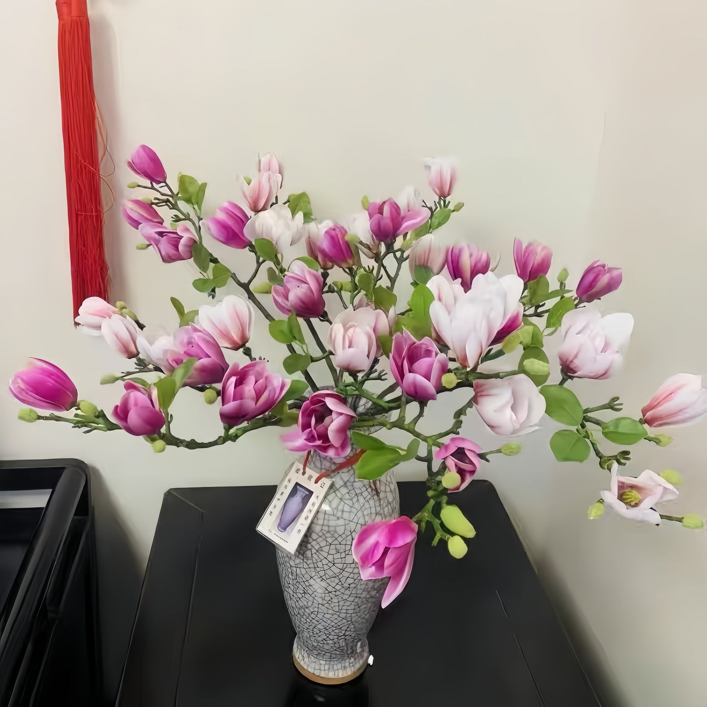 Elegante Zijden Magnoliabloemen Set van 4 Stuks – 68 cm