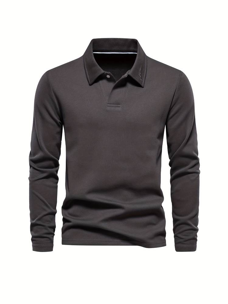 Lange Mouwen Poloshirt met Klassieke Kraag - Heren
