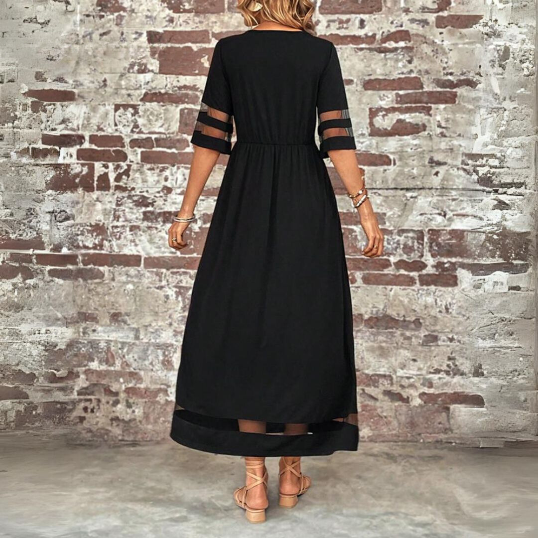 Maxi Jurk Dames – Lichtgewicht Zomerjurk met Doorschijnend Detail