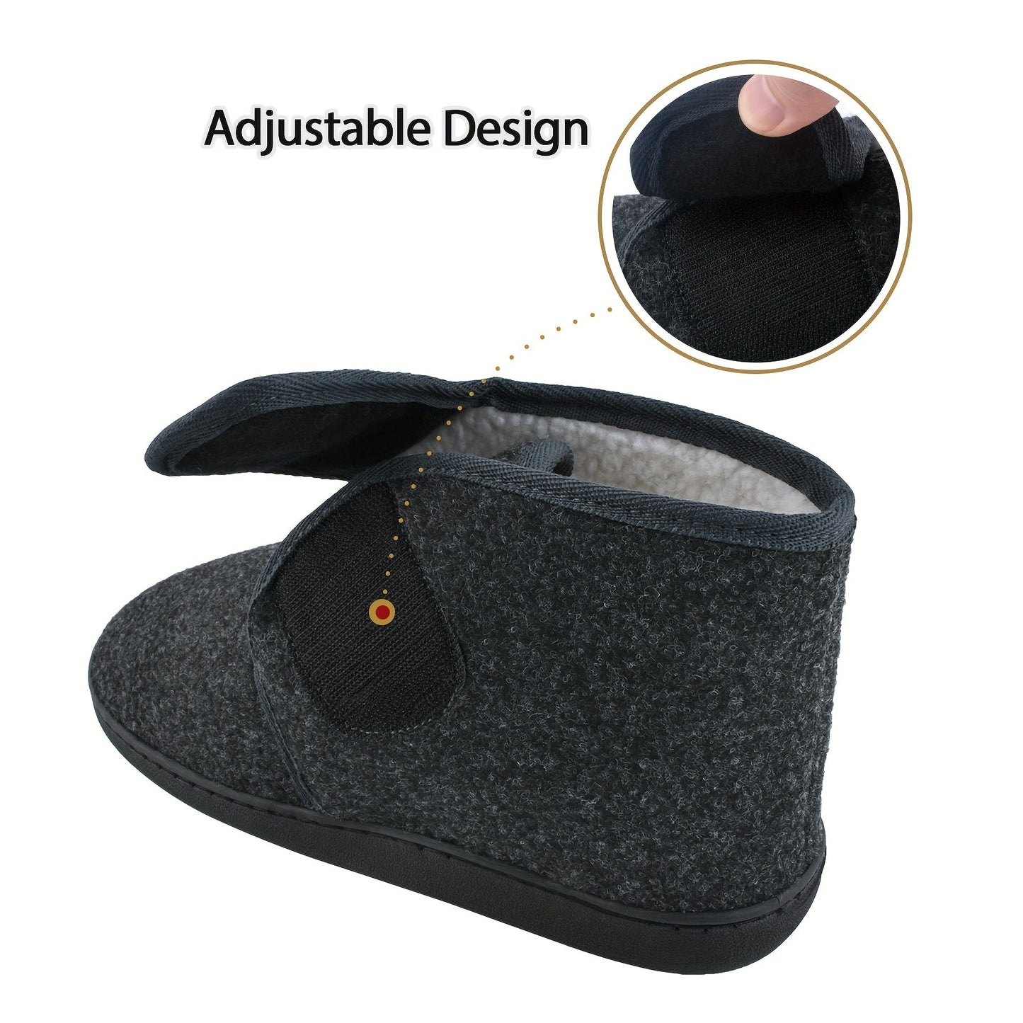 Comfortabele heren pantoffels met klittenbandsluiting