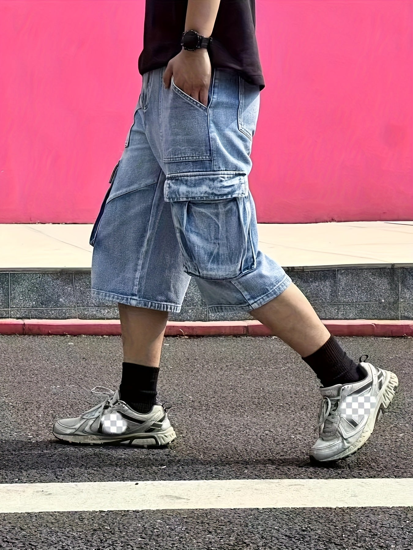 Denim cargo shorts voor heren