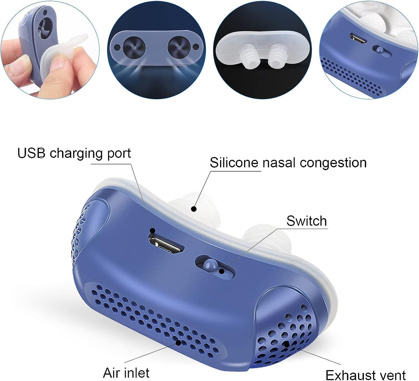 Draagbaar Anti-Snurk Apparaat bij Slaapapneu - Micro CPAP
