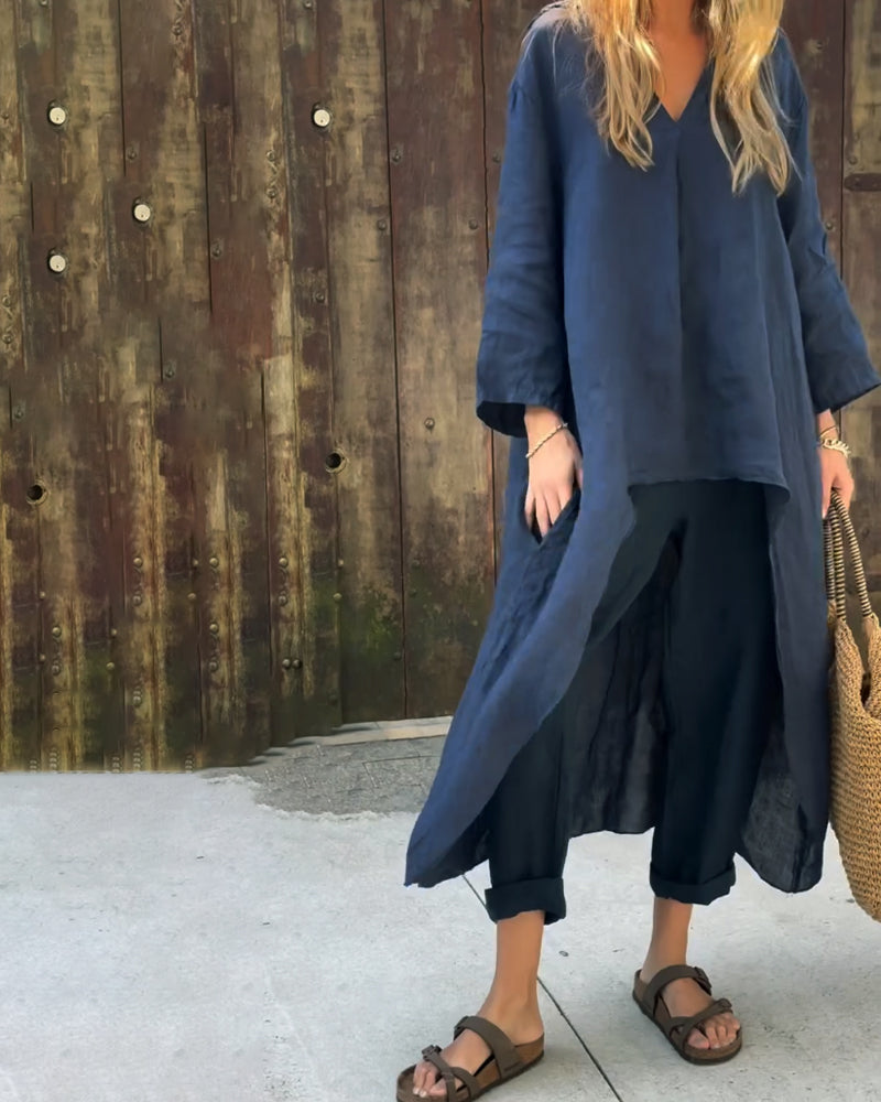 Zomerse Dames Set met Tuniek en Cropped Broek