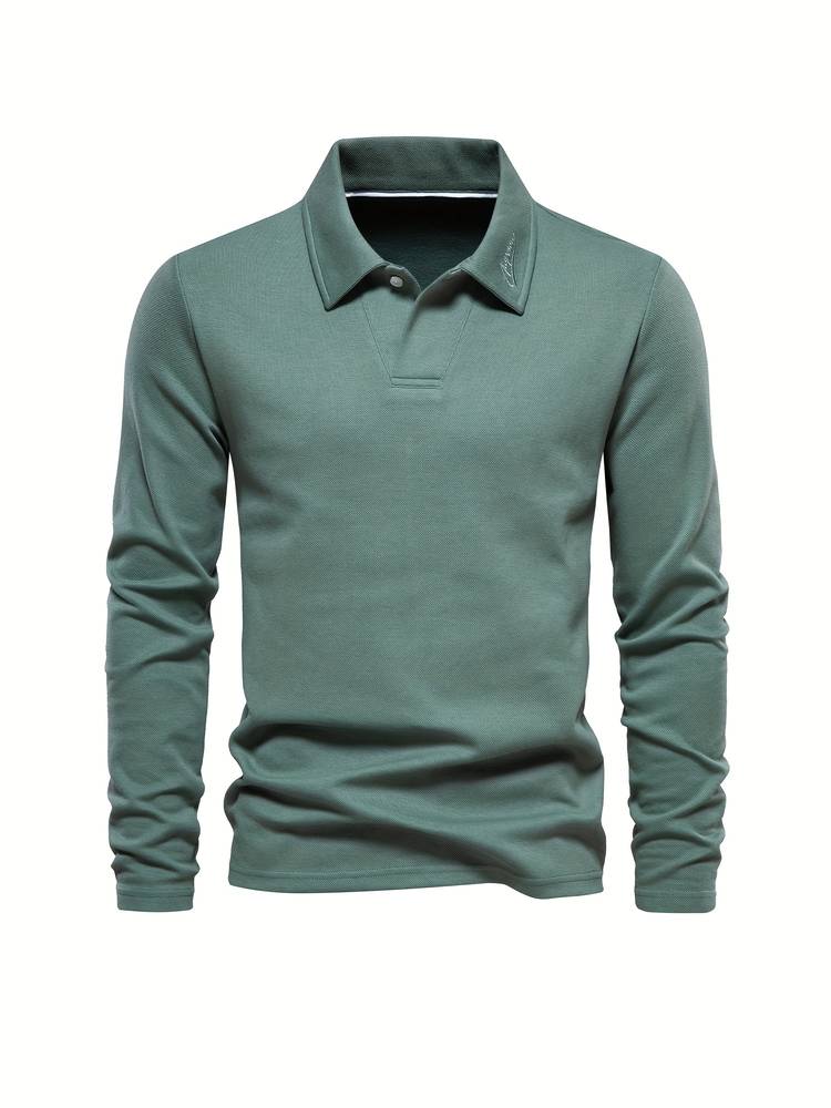 Lange Mouwen Poloshirt met Klassieke Kraag - Heren