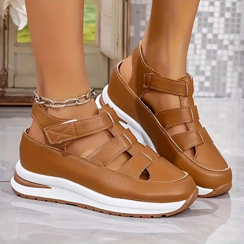 Sportieve Damesplateausandalen met Verhoogde Zool en Comfortfit