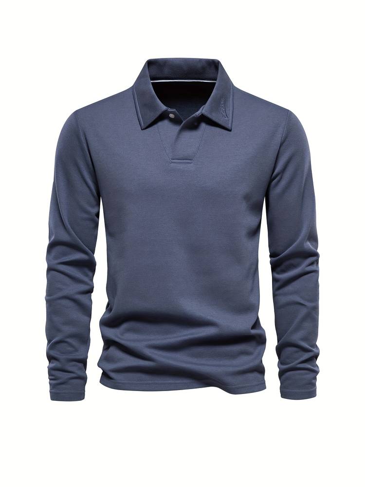 Lange Mouwen Poloshirt met Klassieke Kraag - Heren