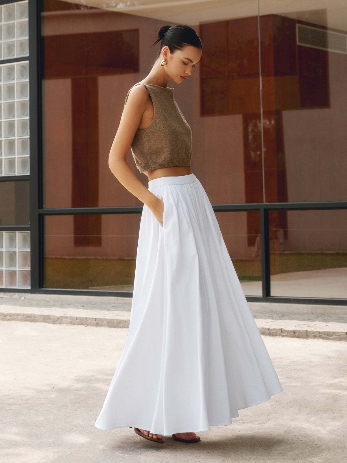 Zomerse Linnen Rok – Plissé Design met Flatterende Taille