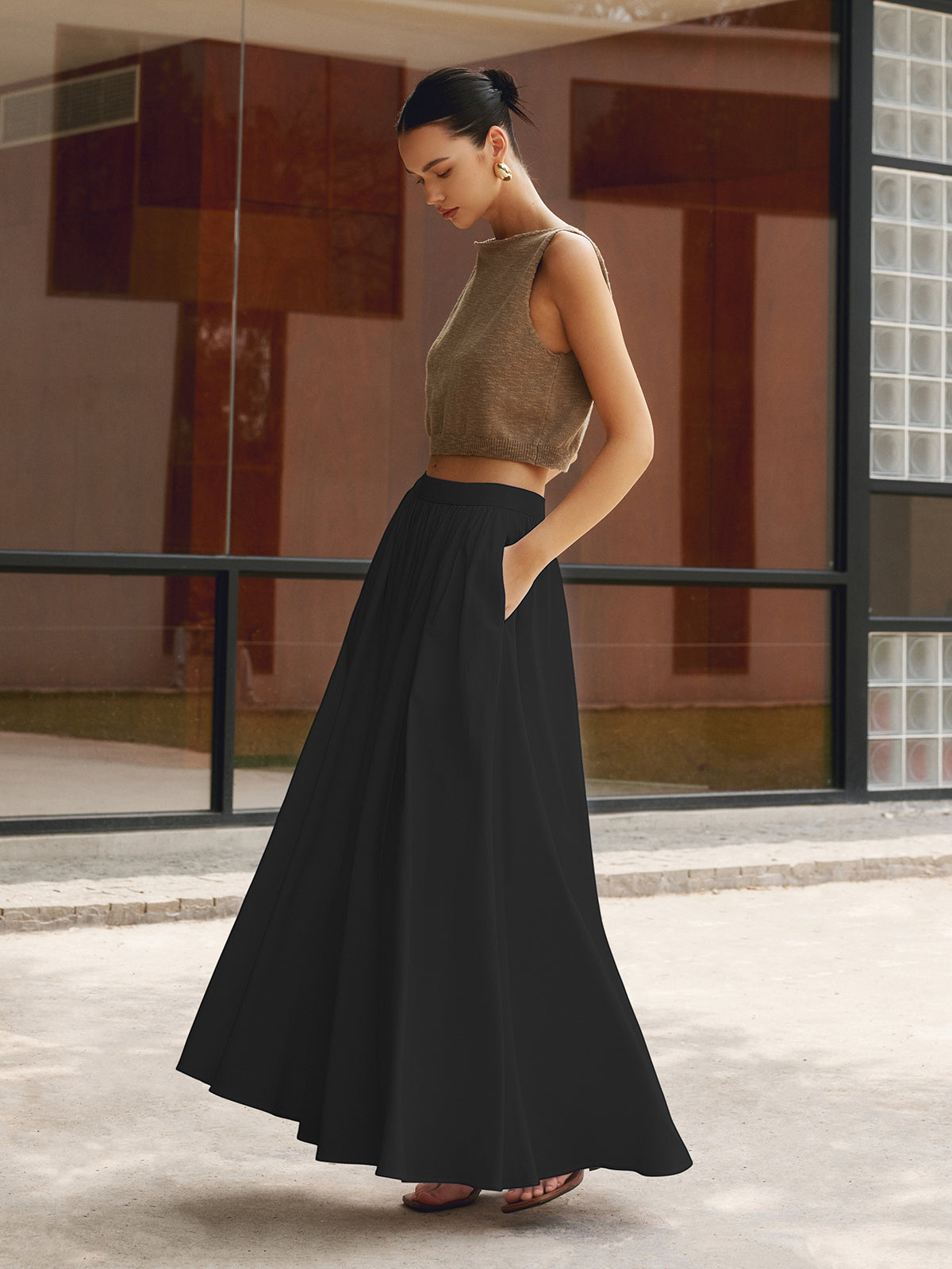 Zomerse Linnen Rok – Plissé Design met Flatterende Taille