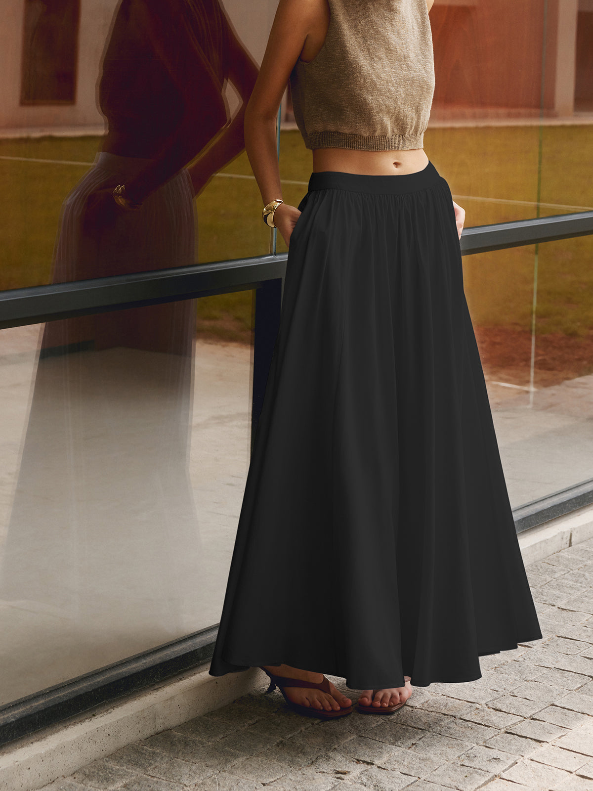 Zomerse Linnen Rok – Plissé Design met Flatterende Taille