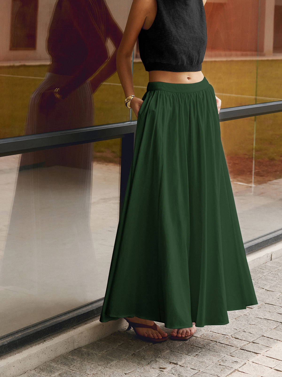 Zomerse Linnen Rok – Plissé Design met Flatterende Taille