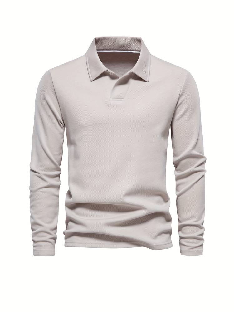 Lange Mouwen Poloshirt met Klassieke Kraag - Heren