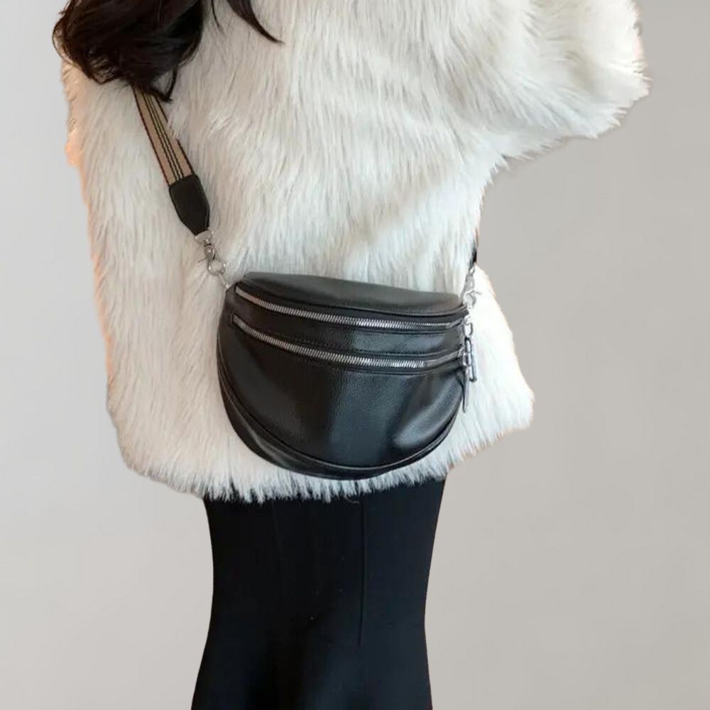 Crossbody Tas met Dubbele Rits – Compact en Praktisch