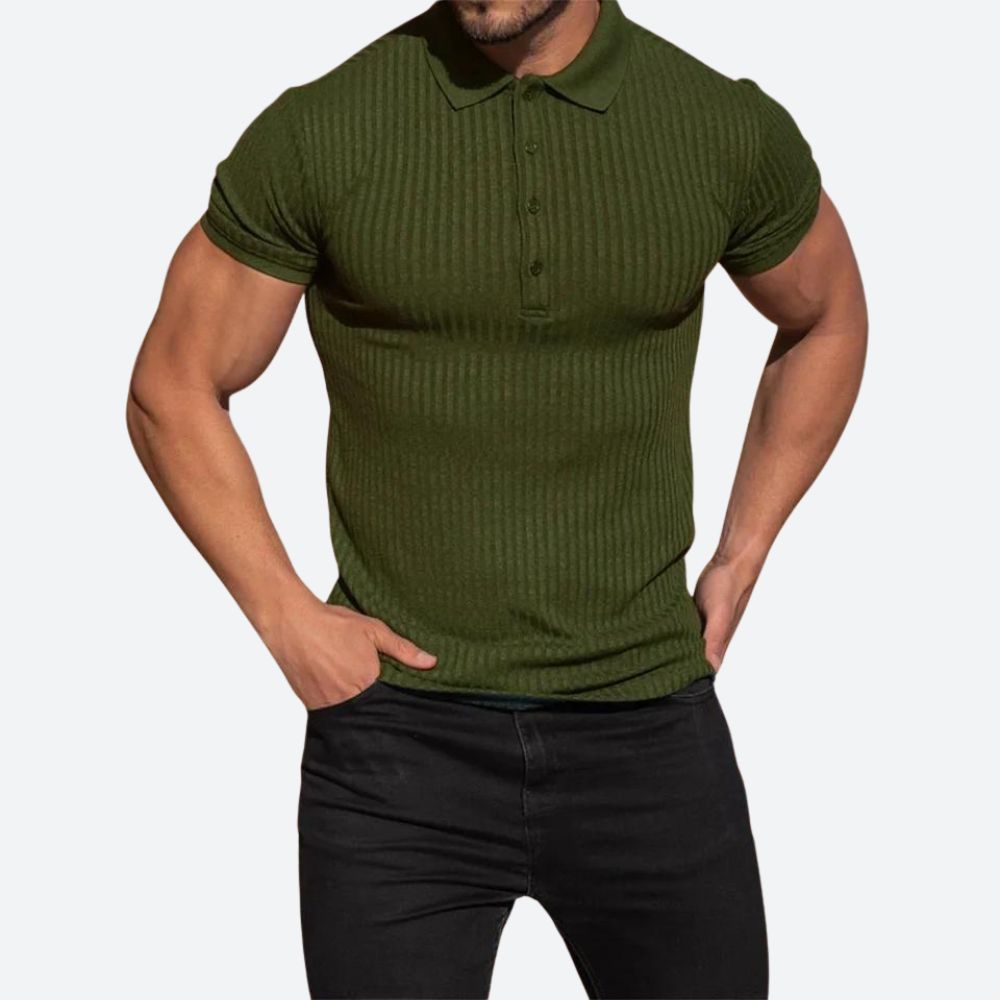 Heren Poloshirt – Ribstructuur & Getailleerd