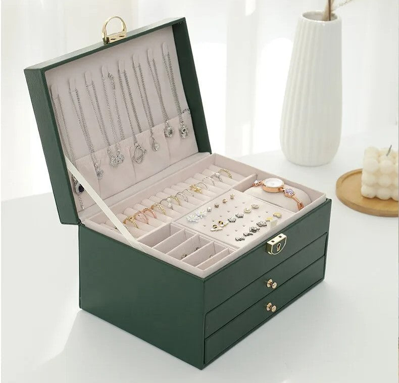 Luxe Sieradendoos met Meerdere Lagen – Voor Dames, Reizen & Opbergen