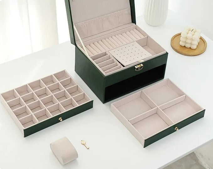 Luxe Sieradendoos met Meerdere Lagen – Voor Dames, Reizen & Opbergen