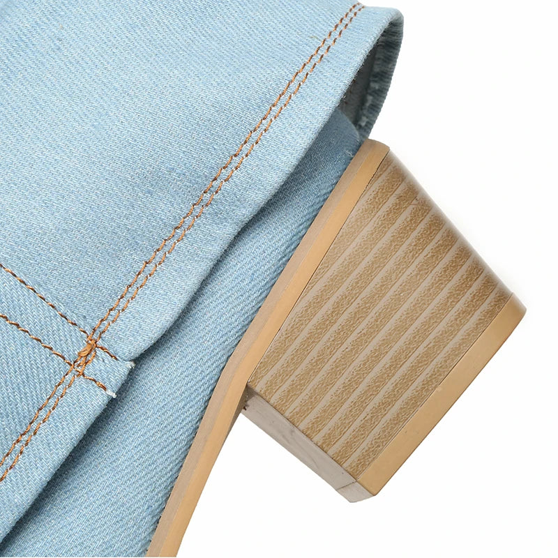 Denim Knielaarzen - Trendy & Stijlvol