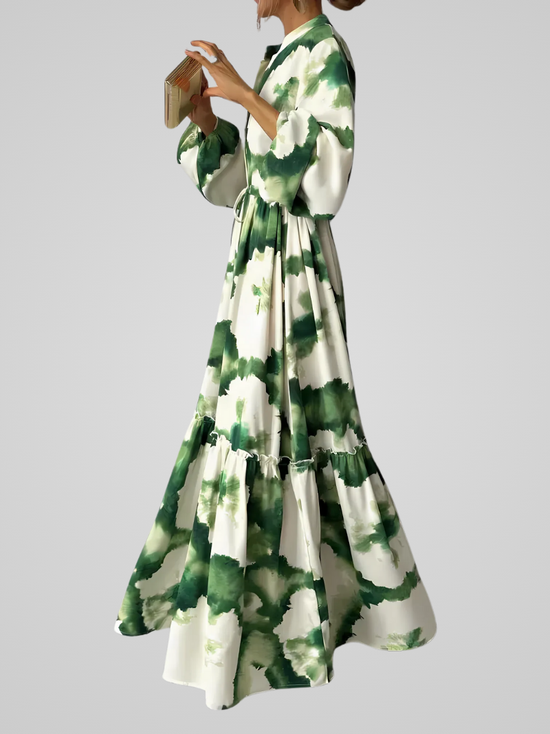 Groene bohemian maxi jurk dames