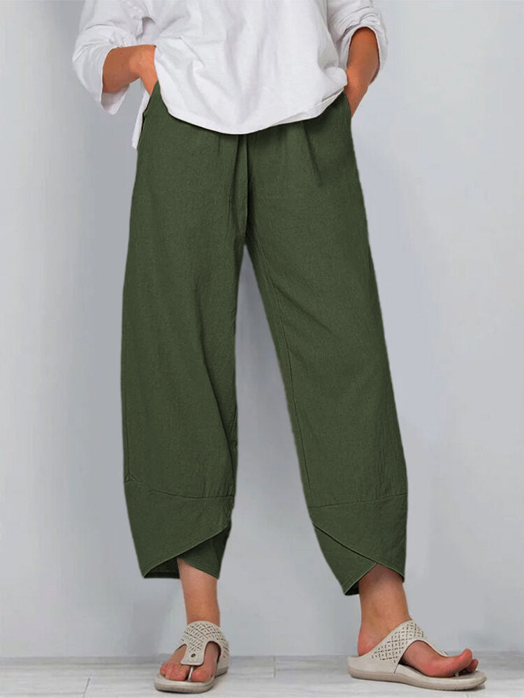 Luchtige Dames Zomerbroek met Hoge Taille en Losvallende Pasvorm