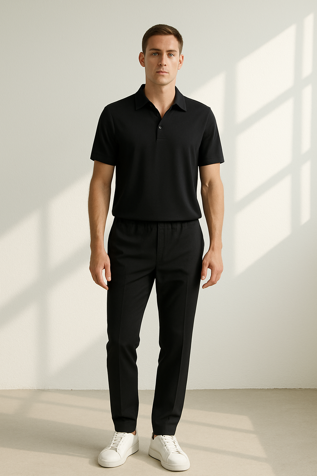 Tweedelige Heren Set – Polo met Pantalon in Luxe Stijl