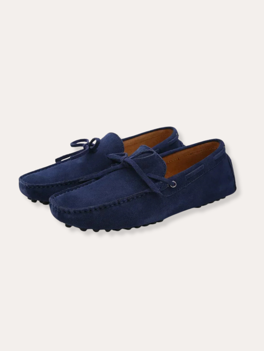 Marineblauwe Suède Driving Loafers voor Heren – Comfort & Klasse op Elke Rit