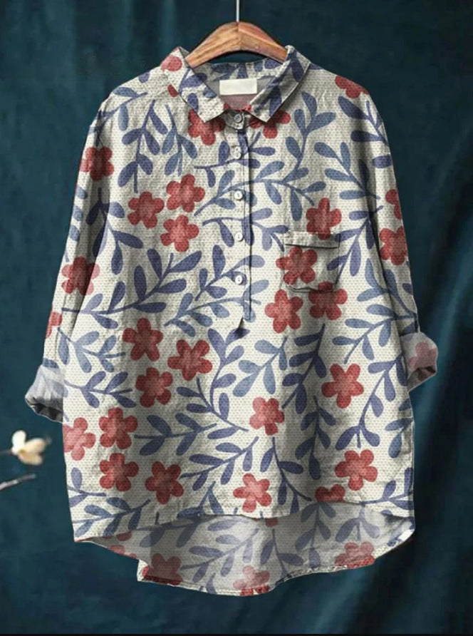 Zomerse Bloemenblouse met Losse Pasvorm