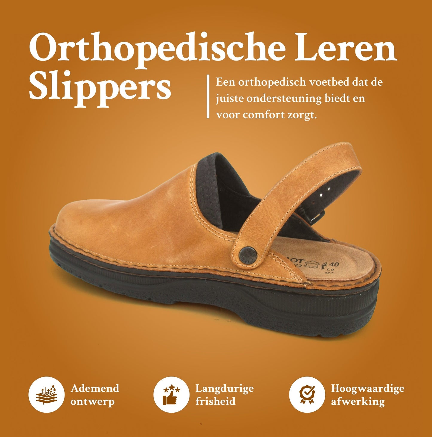 Orthopedische leren instapschoenen voor heren – Comfort & steun bij elke stap
