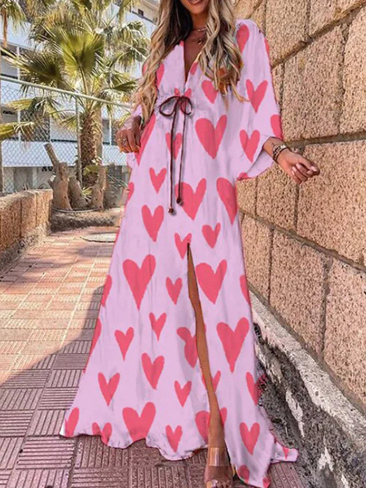 Zomerjurk Dames – Lichte Strandjurk met Split en Taillekoord