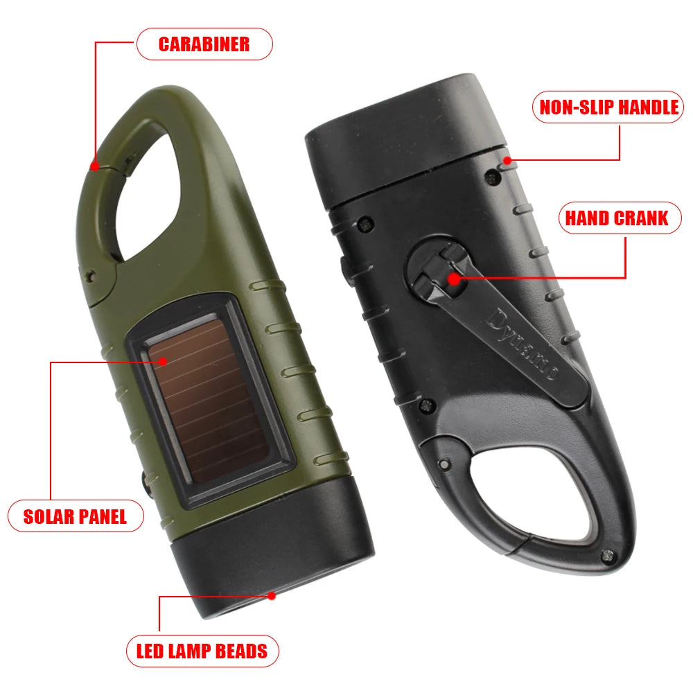 Duurzame LED Zaklamp met Hand Crank - Oplaadbaar, Schokbestendig & Waterdicht-Novormo