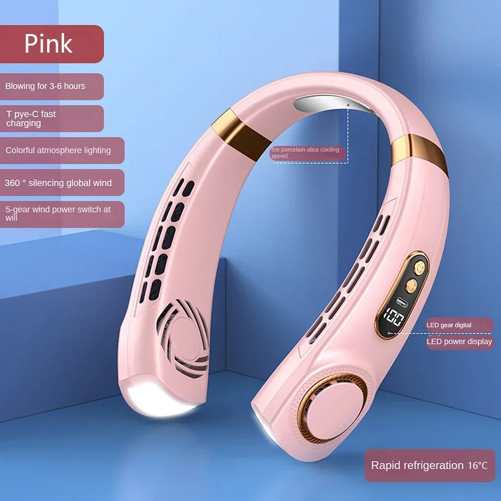 Handsfree Draagbare Mini Nekventilator voor Verkoeling Onderweg