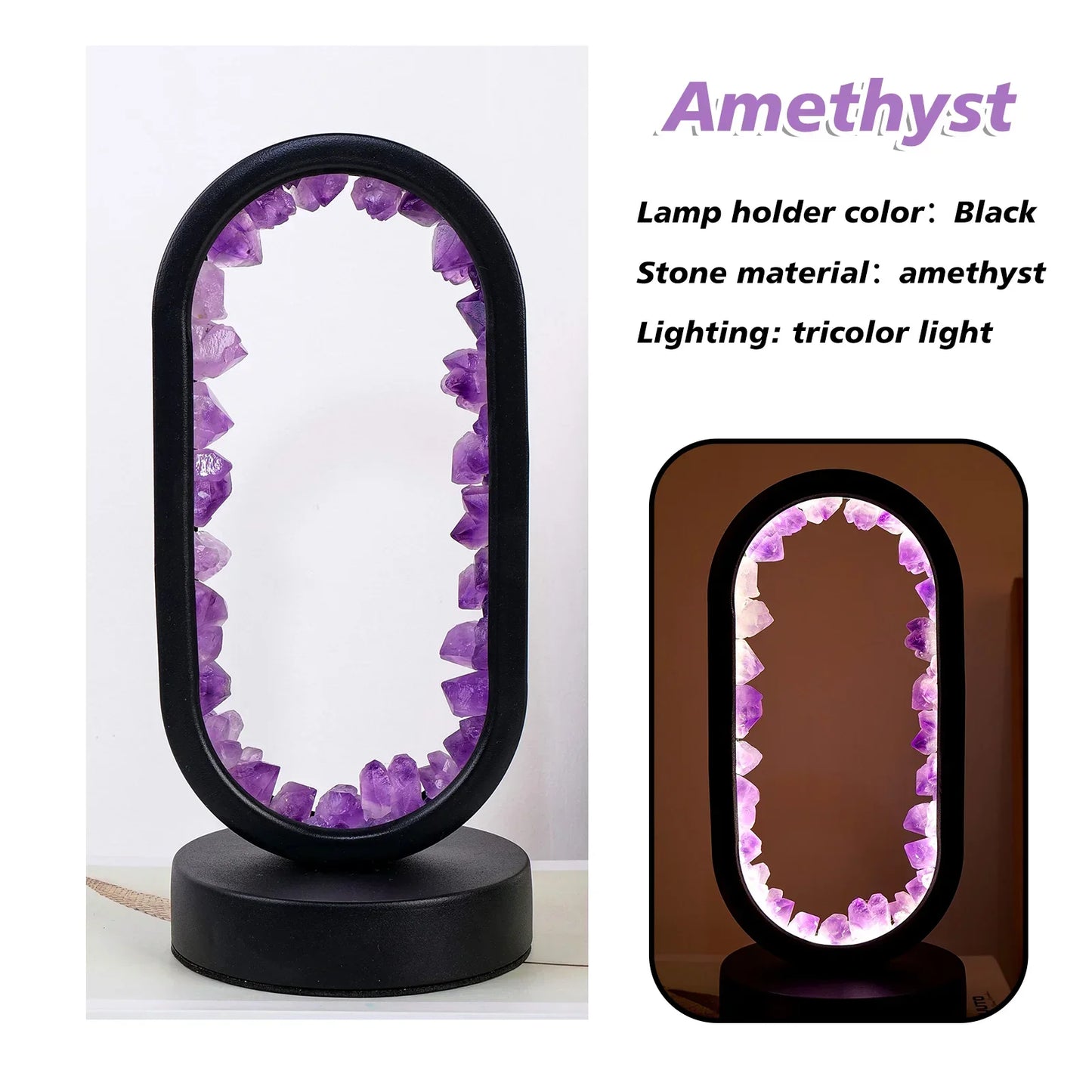 Amethist Lamp – Natuurlijke Kristallamp met Rustgevende Gloed