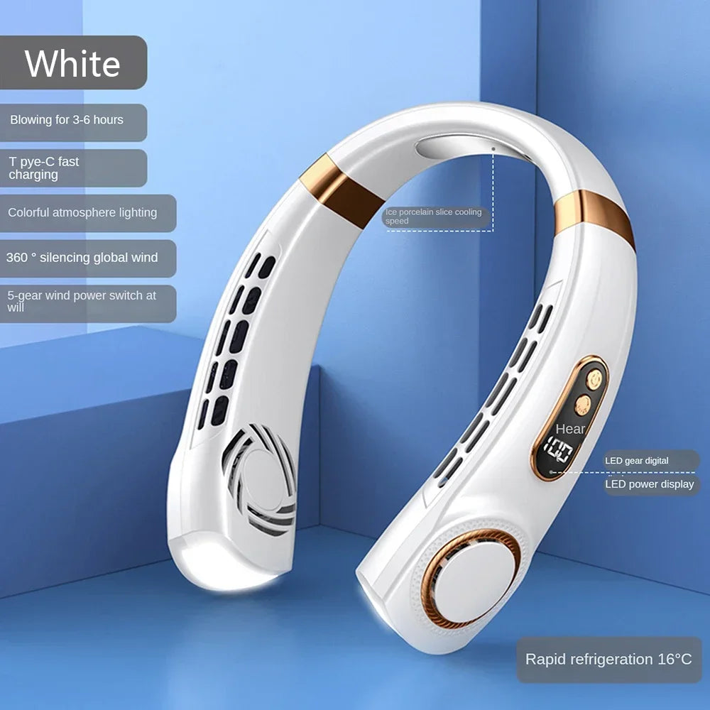 Handsfree Draagbare Mini Nekventilator voor Verkoeling Onderweg