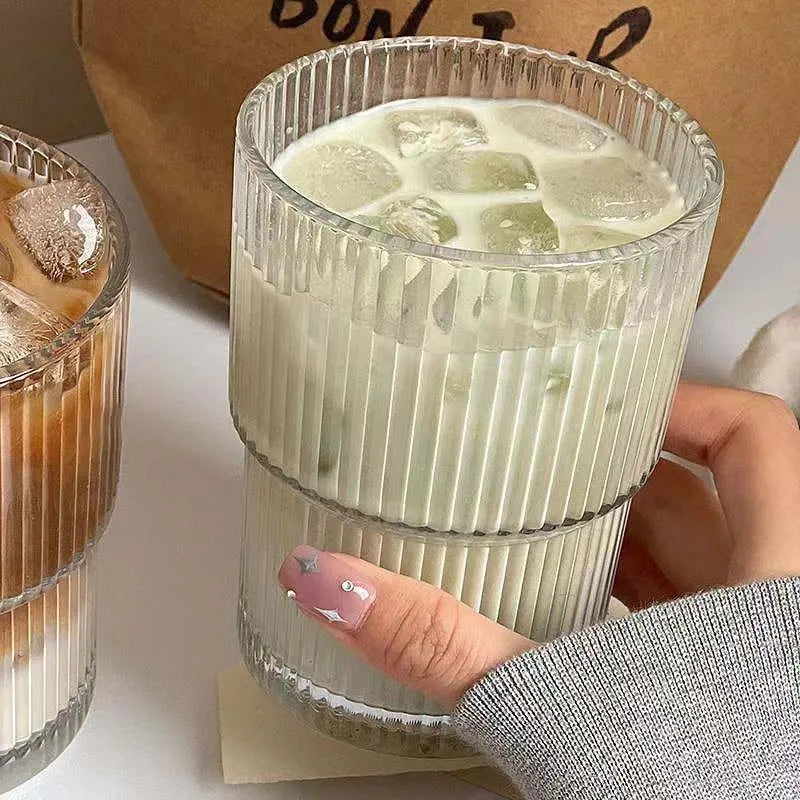 Glazen Matcha Beker met Deksel en Rietje – 450ML, Hittebestendig & Lekvrij