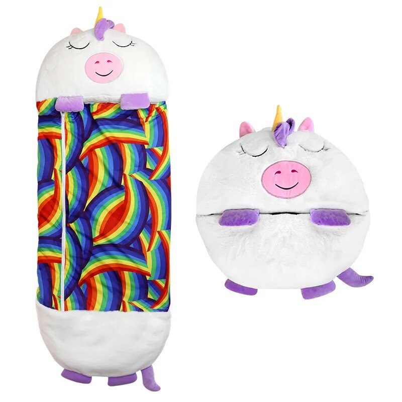 Kinder Slaapzak & Knuffel in Eén – Warm, Zacht en Speels voor Onderweg & Thuis