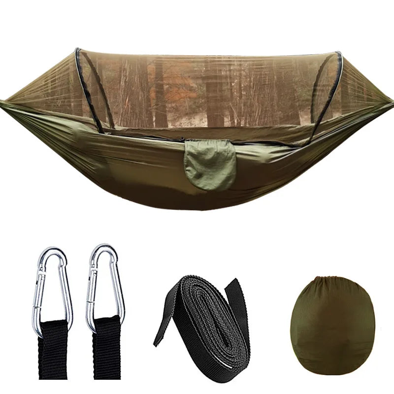 Outdoor Hangmat met Klamboe – Anti-Rollover Nylon 260x140 cm