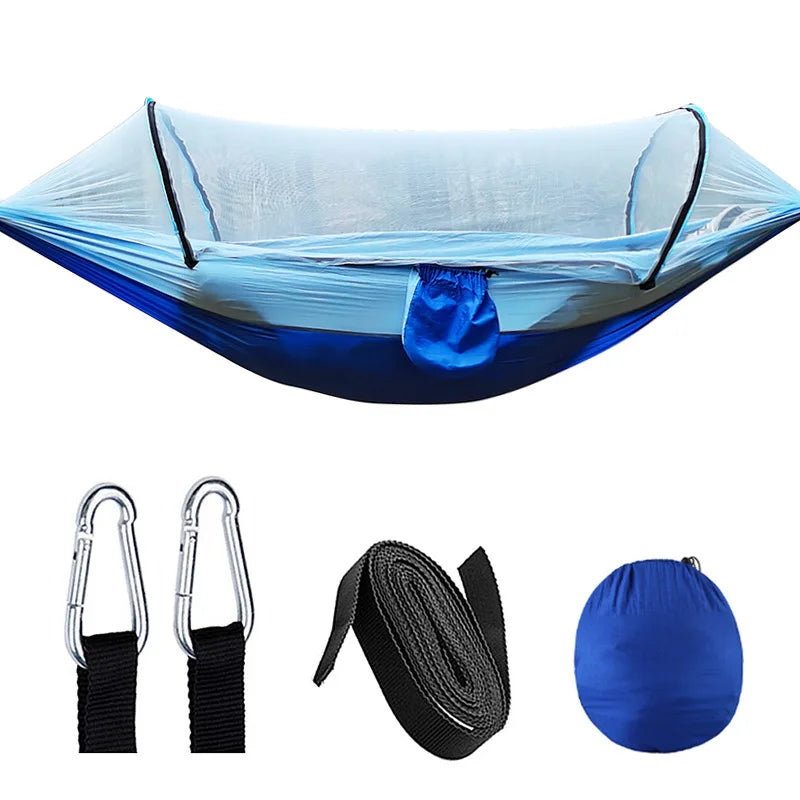 Outdoor Hangmat met Klamboe – Anti-Rollover Nylon 260x140 cm