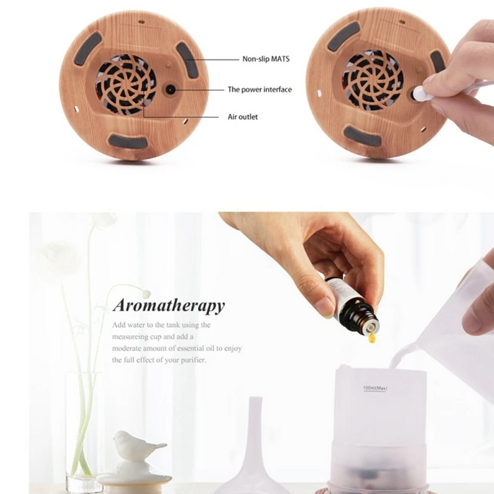 3D Glas Vaas Aroma Diffuser met LED Verlichting – Essentiële Olieverstuiver