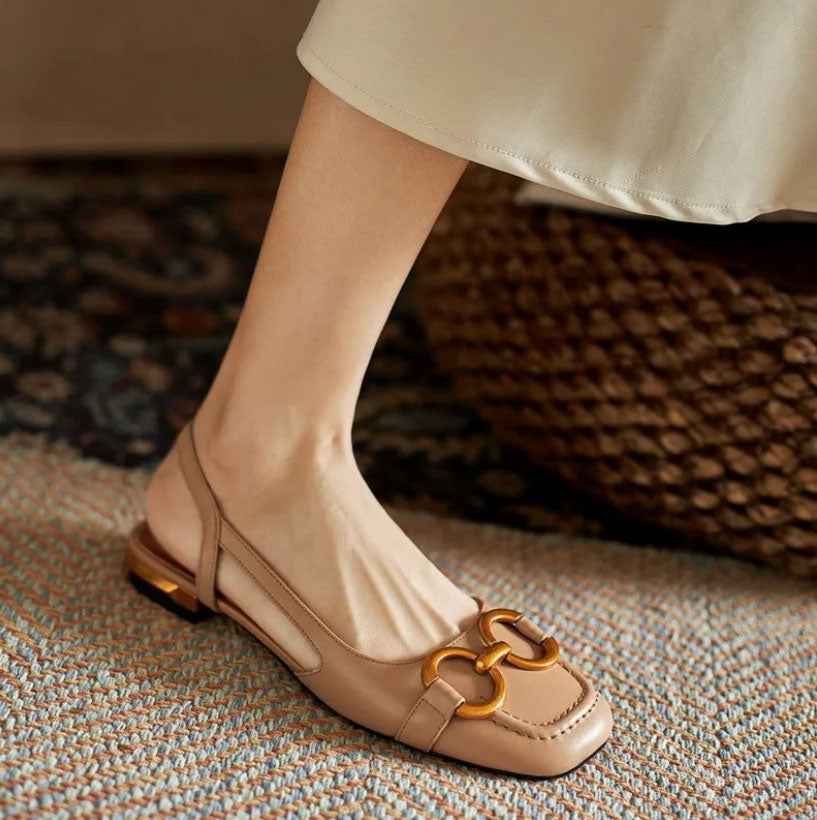 Elegante Slingback Instappers met Vierkante Neus voor Dames