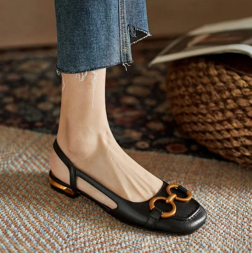 Elegante Slingback Instappers met Vierkante Neus voor Dames