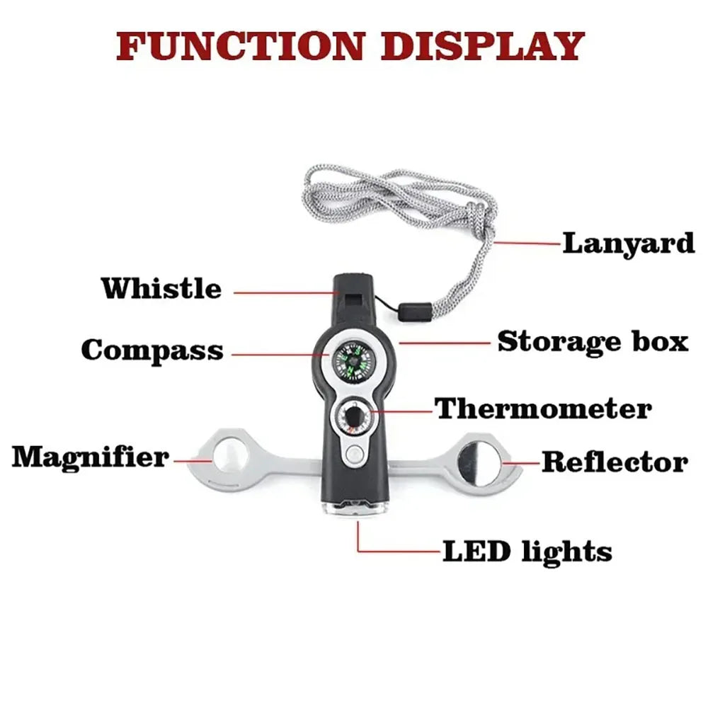7-in-1 Survival Fluit - Multifunctionele Tool voor Outdoor Avonturen-Novormo
