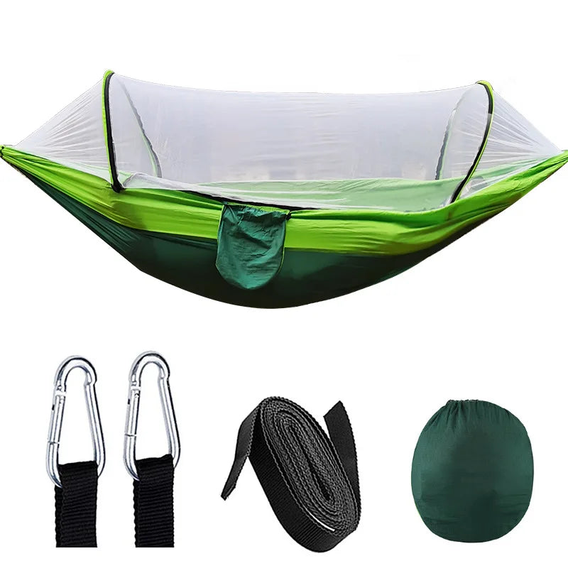 Outdoor Hangmat met Klamboe – Anti-Rollover Nylon 260x140 cm