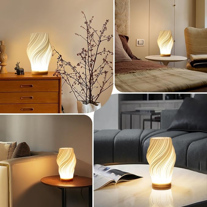 Design LED Tafellamp met Swirl Effect – Modern & Dimbaar Licht