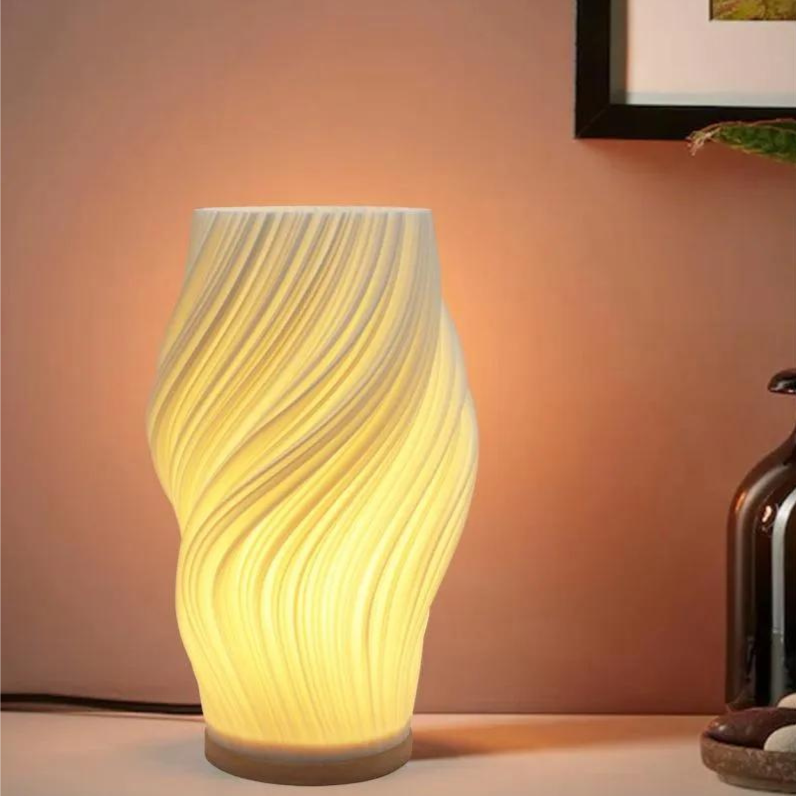 Design LED Tafellamp met Swirl Effect – Modern & Dimbaar Licht